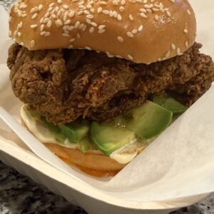 Chili Fried Chicken Sandwich w/ Garlic Dashi Fries